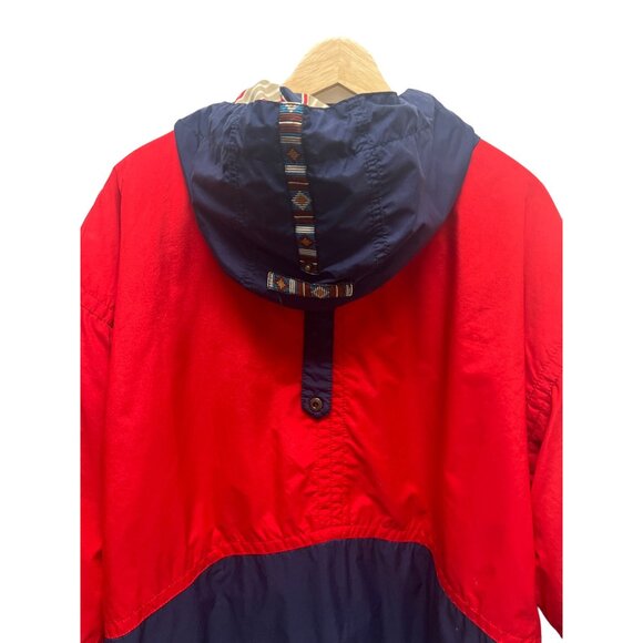 Obermeyer Vintage 90's Red and Blue Reversible Hoodie Puffer Ski Jacket - Picture 9 of 13
